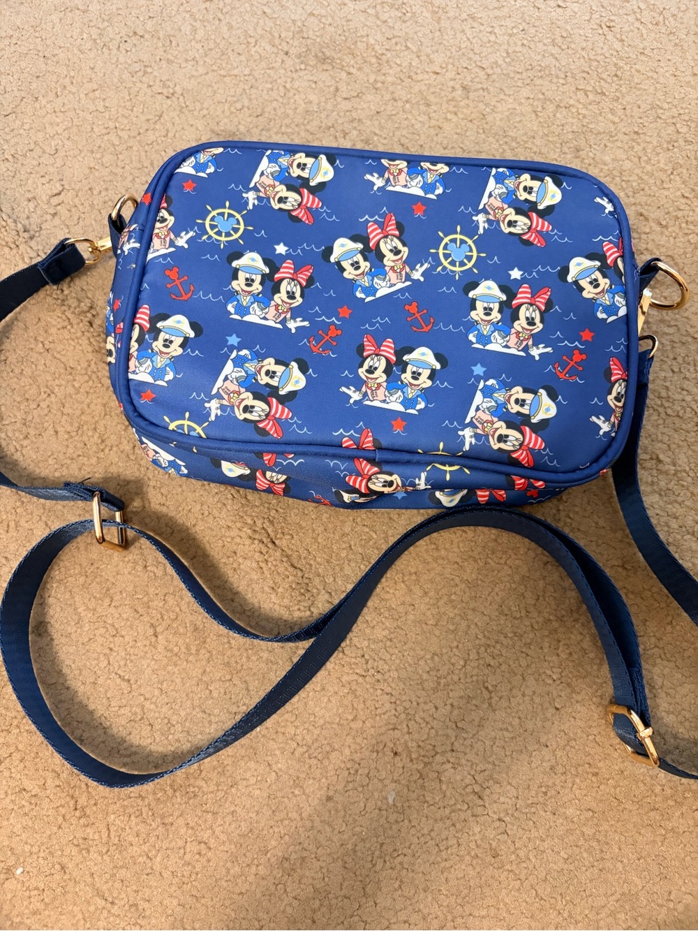 Navy Mickey & Minnie Disney Cruise Line Crossbody Bag